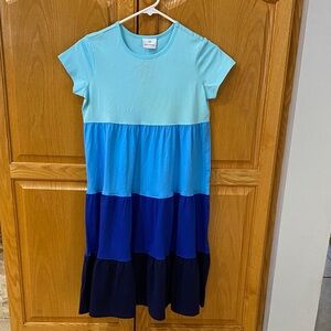 Hanna Anderson Blue Tiered Kids Dress. Child Size 12. New with tags.
